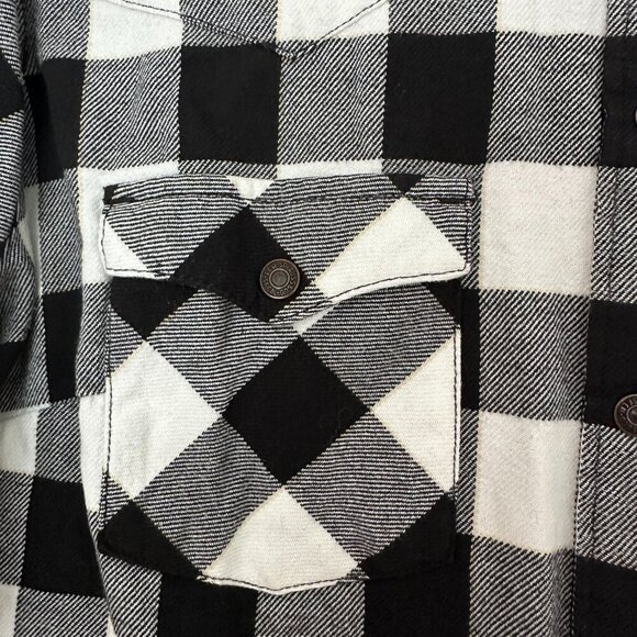 LEVIS WOMEN'S BLACK WHITE PLAID NFL ORLEANS SAINTS SNAP BUTTON UP SHIRT SIZE XL - Picture 5 of 12